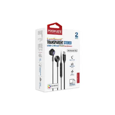 Навушники Promate LumiBuds-C Black (lumibuds-c.black)