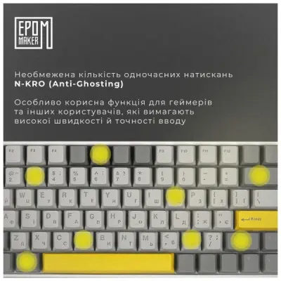 Клавіатура Epomaker EP84 Plus 75 Wisteria Linear Switch Hot-Swap RGB Wireless/Bluetooth/USB UA White (EP84-W-WL)