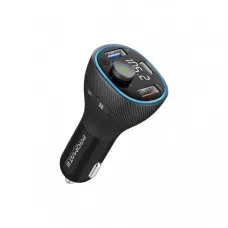 FM модулятор Promate PowerTune 38w USB-A OTG/USB-A QC3.0/USB-C PD Black (powertune-38w.black)