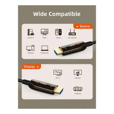 Кабель мультимедійний HDMI to HDMI 20.0m v2.1 AOC Cabletime (CA914043)
