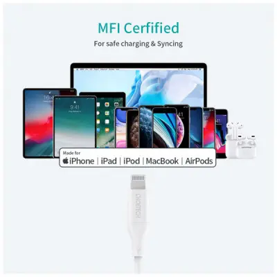 Дата кабель USB-С to Lightning 1.0m USB2.0 30W MFI Choetech (IP0040-WH)