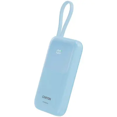 Батарея універсальна Canyon 10000mAh OnPower 101 PD/22.5W built-in cable Blue (CNS-CPB101BL)