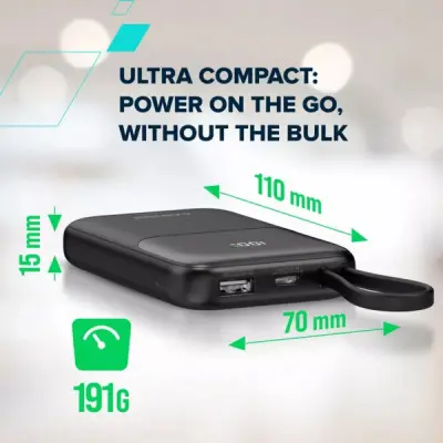 Батарея універсальна Canyon 10000mAh OnPower 101 PD/22.5W built-in cable Blue (CNS-CPB101BL)