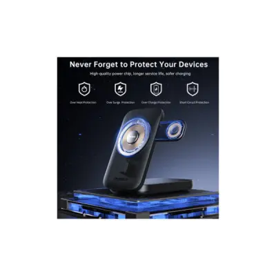 Батарея універсальна Choetech Magnetic Wireless 10000mAh 20W, PD, Qi-2 15W, USB-C, Lightning, Apple Watch charger (B750-CCBK)