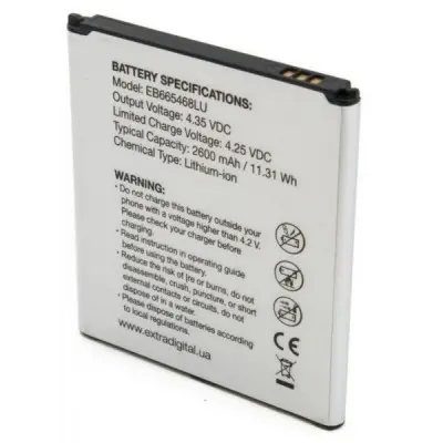 Акумуляторна батарея для телефону Extradigital Samsung Galaxy Grand 2 Duos G7102 (2600 mAh, EB665468LU) (BMS6417)