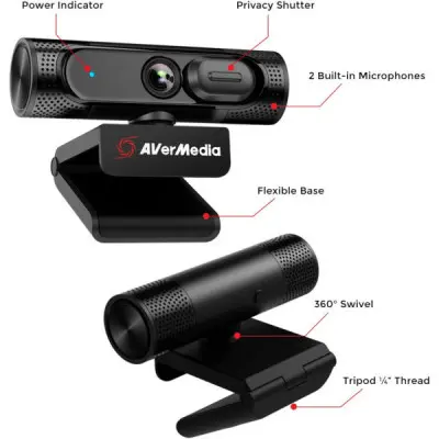 Веб-камера AVerMedia Live Streamer CAM PW315 Full HD Black (40AAPW315AVV)