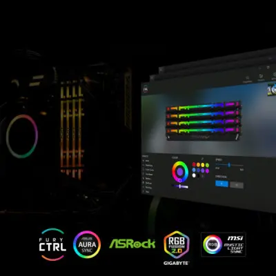 Модуль пам'яті для комп'ютера DDR4 32GB 3200 MHz Fury Renegade RGB Kingston Fury (ex.HyperX) (KF432C16RBA/32)