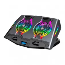 Підставка до ноутбука IceCoorel 10-18", 2*125mm 1400 RPM, 2*USB, + LCD display, 461x298x52mm, RGB (N10)