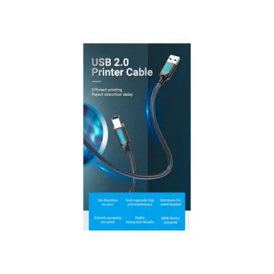 Кабель для принтера USB 2.0 AM/BM 1.0m 480Mbps PVC black Vention (COQBF)
