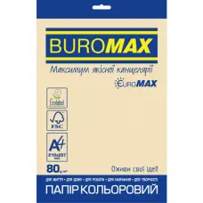 Папір Buromax А4, 80g, PASTEL cream, 20sh, EUROMAX (BM.2721220E-49)