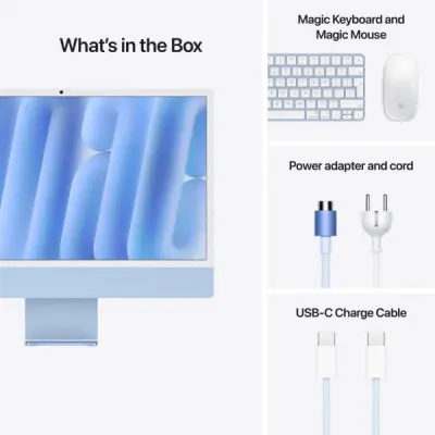 Комп'ютер Apple 24" iMac Retina 4.5K / Apple M4 (8-c/CPU, 8-c/GPU), 16, 256, Blue (MWUF3UA/A)