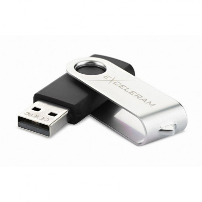 USB флеш накопичувач eXceleram 64GB P1 Series Silver/Black USB 2.0 (EXP1U2SIB64)