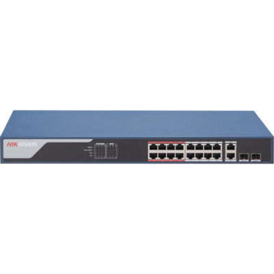 Комутатор мережевий Hikvision DS-3E1318P-EI(B)