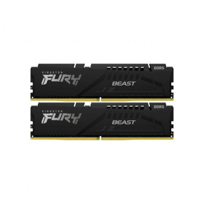 Модуль пам'яті для комп'ютера DDR5 64GB (2x32GB) 4800 MHz FURY Beast Black Kingston Fury (ex.HyperX) (KF548C38BBK2-64)