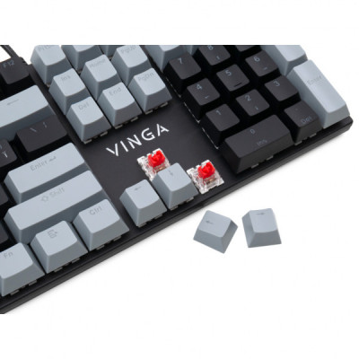 Клавіатура Vinga KBGM-090 LED Red Switch USB Grey/Black (KBGM-090R Grey/Black)