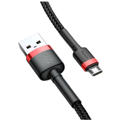 Дата кабель USB 2.0 AM to Micro 5P 3.0m 2A Red-Black Baseus (CAMKLF-H91)