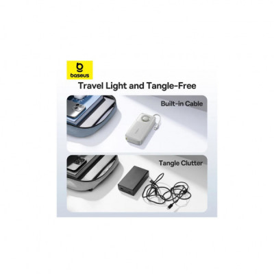 Батарея універсальна Baseus Free2Pull 20000mAh 65W, PD/3.0, QC/3.0, Lunar gray (P10073700843-00)