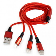 Дата кабель USB 2.0 AM to Lightning + Micro 5P + Type-C Extradigital (KBU1750)