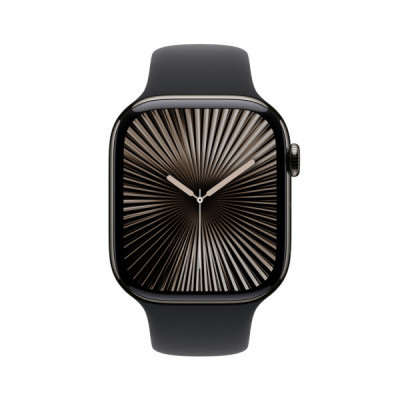 Смарт-годинник Apple Watch Series 10 GPS + Cellular 46mm Slate Titanium Case with Black Sport Band - S/M (MWYD3QH/A)