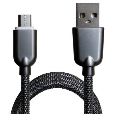 Дата кабель USB 2.0 AM to Micro 5P 1.0m 1.5A, Dark Silver Grand-X (MM02DS)
