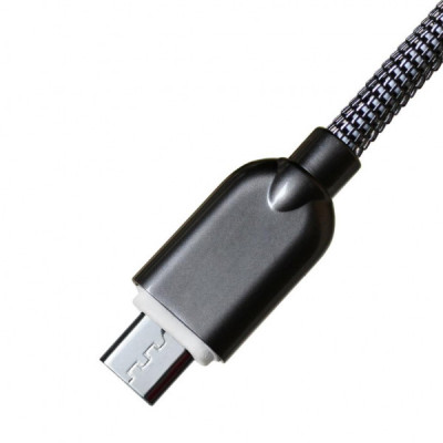 Дата кабель USB 2.0 AM to Micro 5P 1.0m 1.5A, Dark Silver Grand-X (MM02DS)