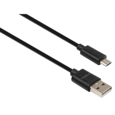 Дата кабель USB 2.0 AM to Micro 5P 1.8m Spring black Vinga (VCPDCMS1.8BK)