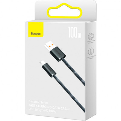 Дата кабель USB 2.0 AM to Type-C 2.0m 5A Gray Baseus (CALD000716)