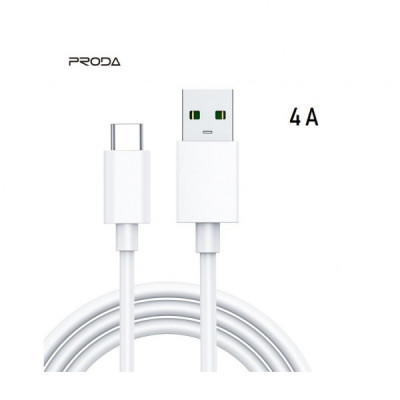 Дата кабель USB 2.0 AM to Type-C 4A white Proda (PD-B71a-WHT)