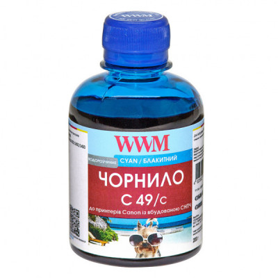 Чорнило WWM CANON GI-490 200г Cyan (C49/C)