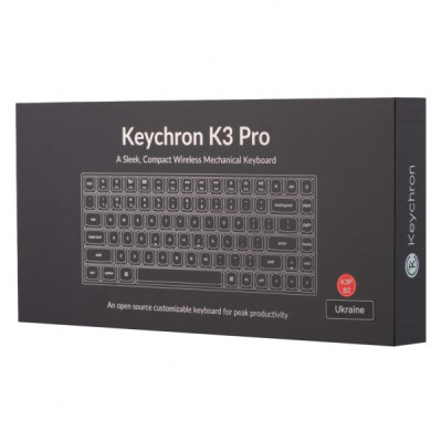 Клавіатура Keychron K3 PRO 84Key Gateron Brown Low Profile QMK UA RGB Black (K3PB3_KEYCHRON)