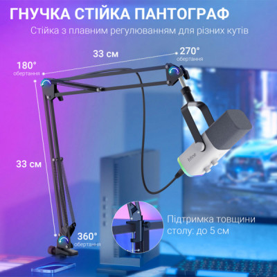 Мікрофон Fifine AM8TW USB/XLR White (AM8TW)