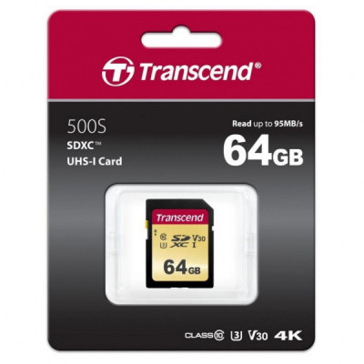 Карта пам'яті Transcend 64GB SDXC class 10 UHS-I (TS64GSDC500S)