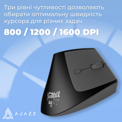 Мишка Ajazz i300 Wireless/Bluetooth/USB Black (i300-B)