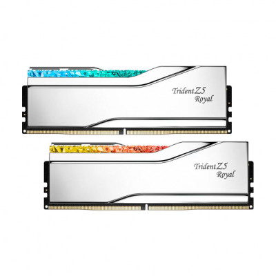 Модуль пам'яті для комп'ютера DDR5 32GB (2x16GB) 6400 MHz Trident Z5 Royal Silver G.Skill (F5-6400J3239G16GX2-TR5S)