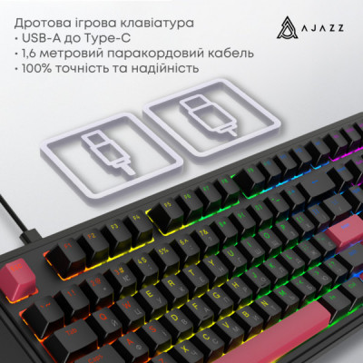 Клавіатура Ajazz AK980 Red Switch USB UA Black (AK980-R-BR)