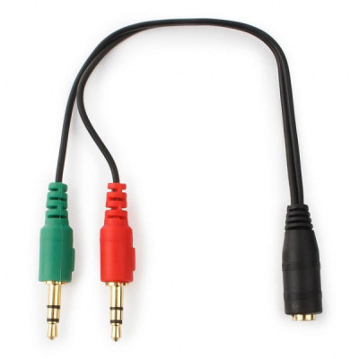 Кабель мультимедійний Jack 3.5mm female 4-pin to 2x Jack 3.5mm male 0.2m Cablexpert (CCA-418)