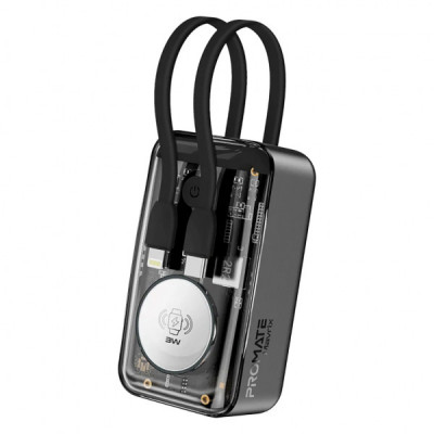 Батарея універсальна Promate 10000mAh PD/35W, iWatch charging (mavrix.black)