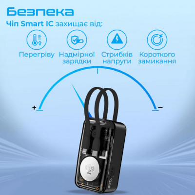 Батарея універсальна Promate 10000mAh PD/35W, iWatch charging (mavrix.black) Батарея універсальна Promate 10000mAh PD/35W, iWatch charging (mavrix.black)