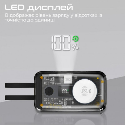 Батарея універсальна Promate 10000mAh PD/35W, iWatch charging (mavrix.black) Батарея універсальна Promate 10000mAh PD/35W, iWatch charging (mavrix.black)
