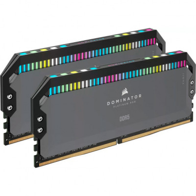 Модуль пам'яті для комп'ютера DDR5 64GB (2x32GB) 6000 MHz Dominator Platinum RGB Gray Corsair (CMT64GX5M2B6000Z30)