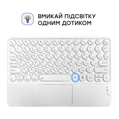 Клавіатура AirOn Easy Tap 2 з тачпадом та LED для Smart TV та планшета (4822352781089)