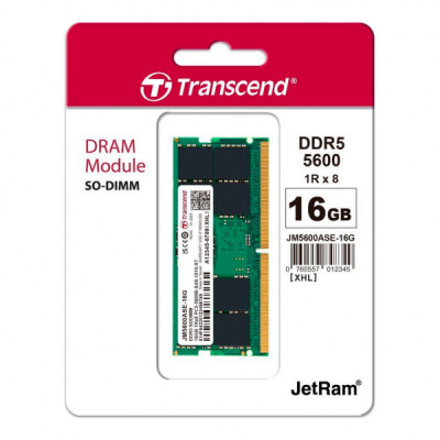 Модуль пам'яті для ноутбука SoDIMM DDR5 16GB 5600 MHz JetRam Transcend (JM5600ASE-16G)