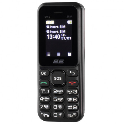Мобільний телефон 2E S180 2024 Black (694743653885) Мобільний телефон 2E S180 2024 Black (694743653885)
