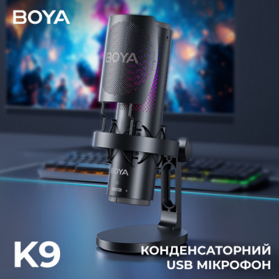 Мікрофон Boya K9 RGBType-C/3,5 мм Black (BOYA K9) Мікрофон Boya K9 RGBType-C/3,5 мм Black (BOYA K9)