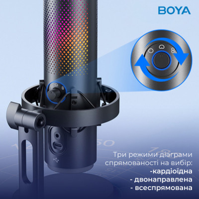 Мікрофон Boya K9 RGBType-C/3,5 мм Black (BOYA K9) Мікрофон Boya K9 RGBType-C/3,5 мм Black (BOYA K9)