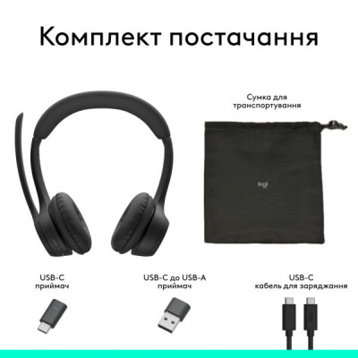 Навушники Logitech Zone 305 for Business Wireless/Bluetooth UC Black (981-001453)