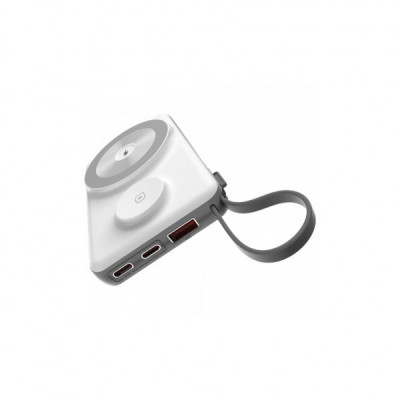 Батарея універсальна Choetech Magnetic Wireless 10000mAh 15W, PD, QC/3.0, 3in1charg. with build-in cable (B695-GW)