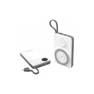 Батарея універсальна Choetech Magnetic Wireless 10000mAh 15W, PD, QC/3.0, 3in1charg. with build-in cable (B695-GW)