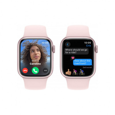 Смарт-годинник Apple Watch Series 9 GPS 41mm Pink Aluminium Case with Light Pink Sport Band - M/L (MR943QP/A)