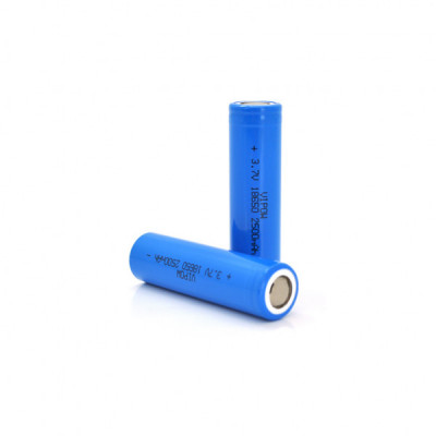 Акумулятор 18650 Li-Ion ICR18650 FlatTop, 2500mAh, 3.7V, Blue Vipow (ICR18650-2500mAhFT)